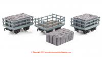 393-227 Bachmann Dinorwic Slate Wagons with sides 3-Pack Grey - with load